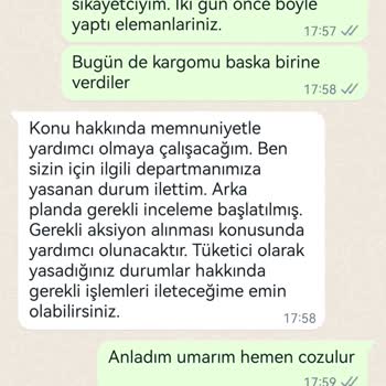 Hepsijet Kargomu Başkasına Teslim Etti.