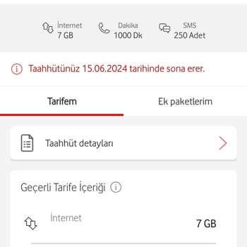 Vodafone Taahhüt Edilenden Farklı Paket