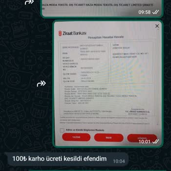 Haza Moda İade Ücretimi Eksik Yatırdı