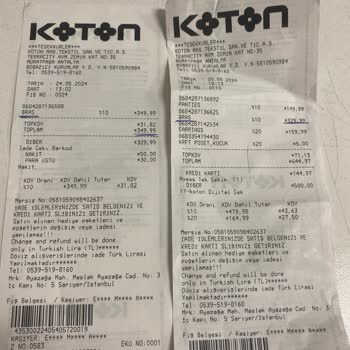 Koton Ürün Değişimi Sırasında Aynı Ürünlerde Ödenen Fiyat Farkı