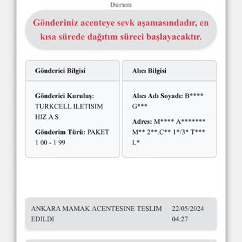 Kuryenet Teslim Edilemeyen Kargo