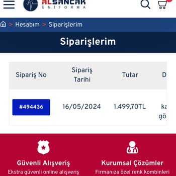 Alsancak Üniforma Alsancak Forma Şikayet