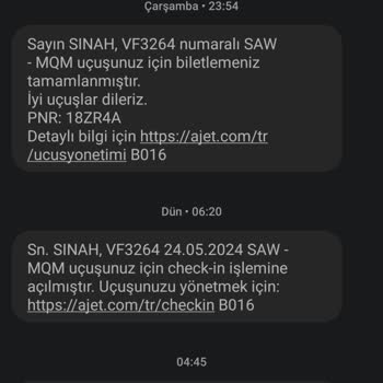 AJet (Anadolu Jet) Spam İçerikli Mesajlar Ve Link