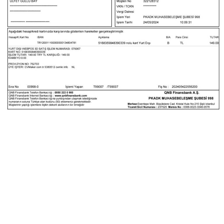 QNB Habersiz Para Kesintisi