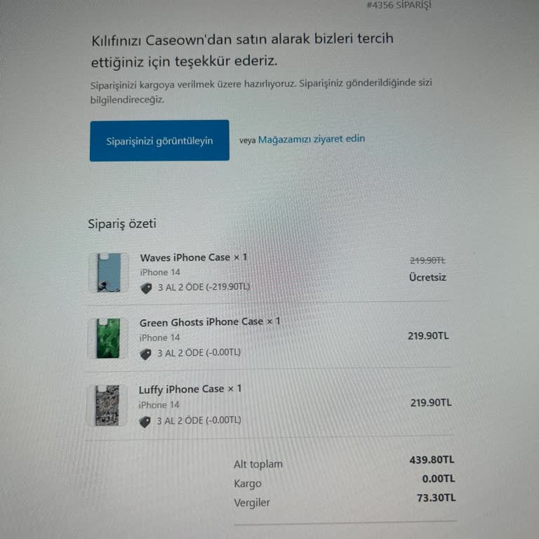 Caseown Siparişimi Göndermedi Ve Dönüş Yapmıyor