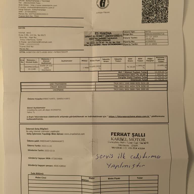 Es Makina Çapa Makinesi Şikayeti