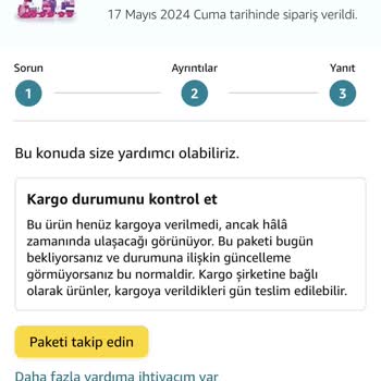 Amazon Ürünümü Göndermedi. Kargo Mesajı Vs Günlerdir Yok
