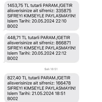 'VakıfBank' Ve 'getir' Kartımdan İşlem Yapanlara Karşı Çaresiz Kaldım