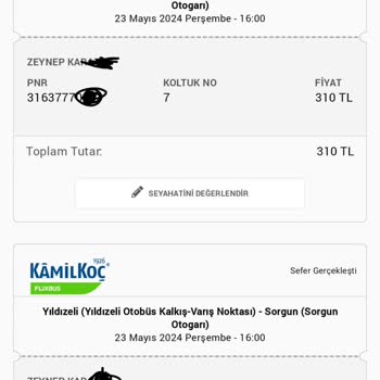 Obilet - Kamil Koç Aynı Yolcuya Çift Bilet Kesti