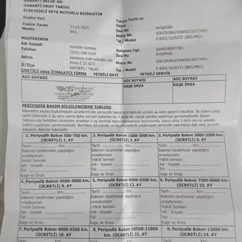 RKS Motor RKS Pro5 Garanti Kapsamı Hk.