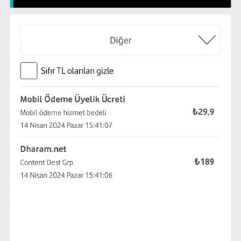 Vodafone Dharam.net Üyelik Ücreti Yansıması