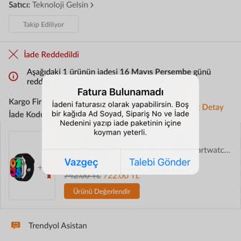 Trendyol'un Birbiriyle Uyuşmayan İşlemleri