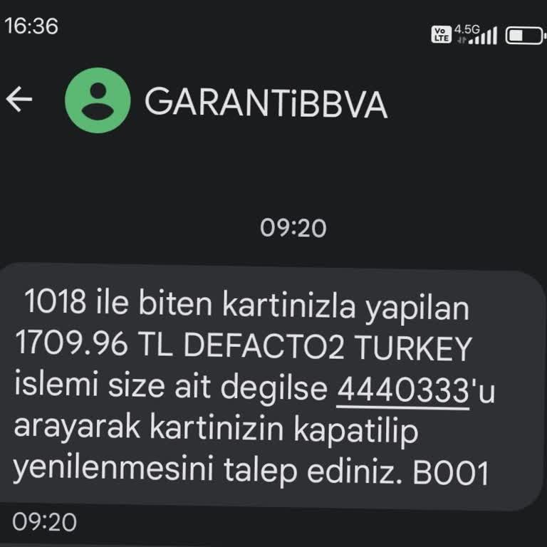 DeFacto İzinsiz Kart Çekimi