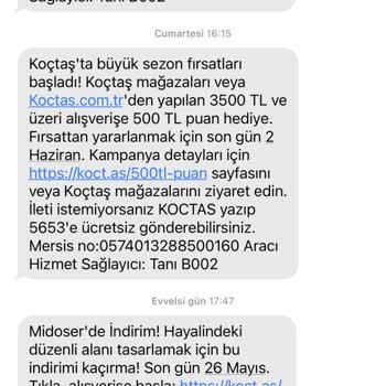 Paro Bitmeyen Koçtaş Kampanya Kısa Mesajları