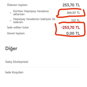 Hepsiburada Ücreti Eksik İade Etti.