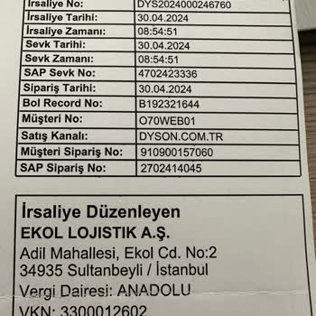 Dyson Türkiye Faturalarımızı Kesmiyor