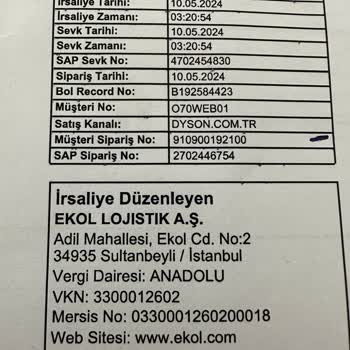 Dyson Türkiye Faturalarımızı Kesmiyor