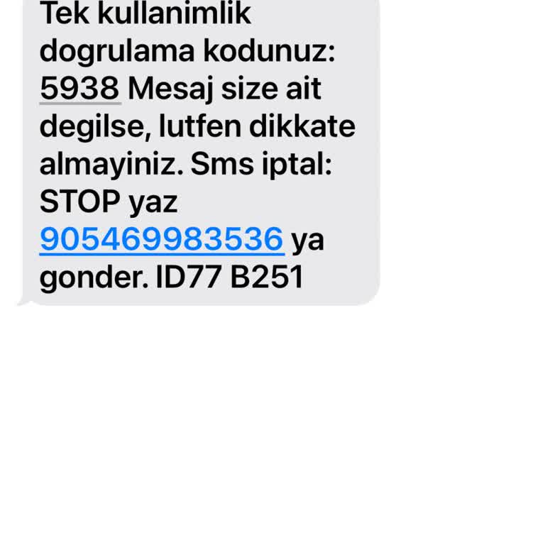 Info Verify Doğrulama Kodu Gönderdi!