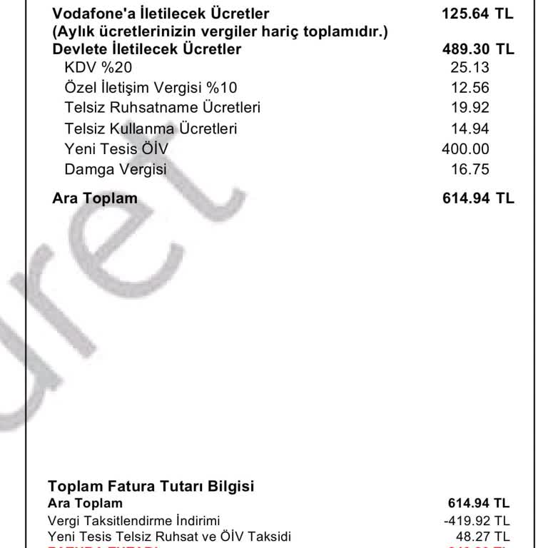 Vodafone Habersiz Ekstra Fiyatlandırma Yapıyor