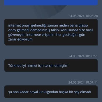 TurkNet Pişmanlığı Kurulum Yapmadılar