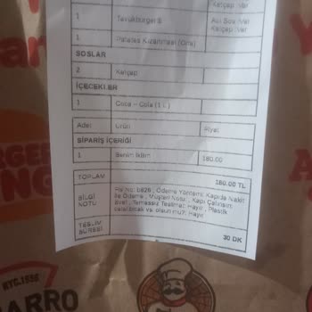 Getir Burger King Ücret İademi Alamıyorum.
