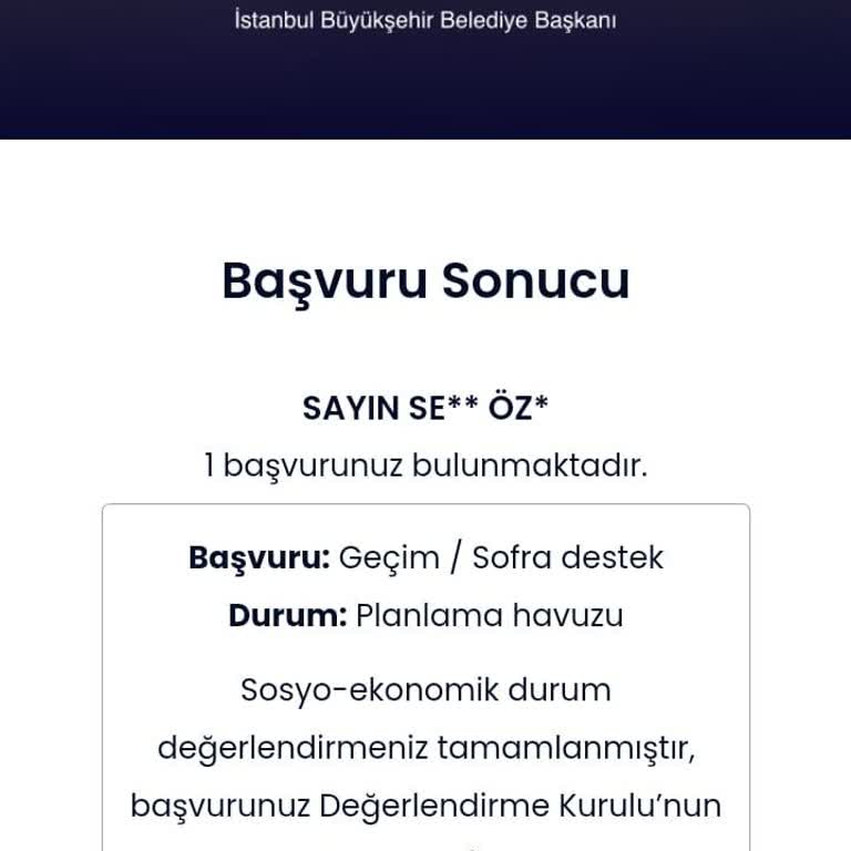 İBB - İstanbul Büyükşehir Belediyesi Sedep Yardım Aylardır Gelmiyor