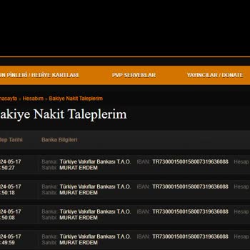 Yeşilyurtgame Sitesinin Aktif Olup Nakit Talebimizi Onaylamaması.