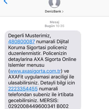 Denizbank Axa Dijital Koruma Sigortası