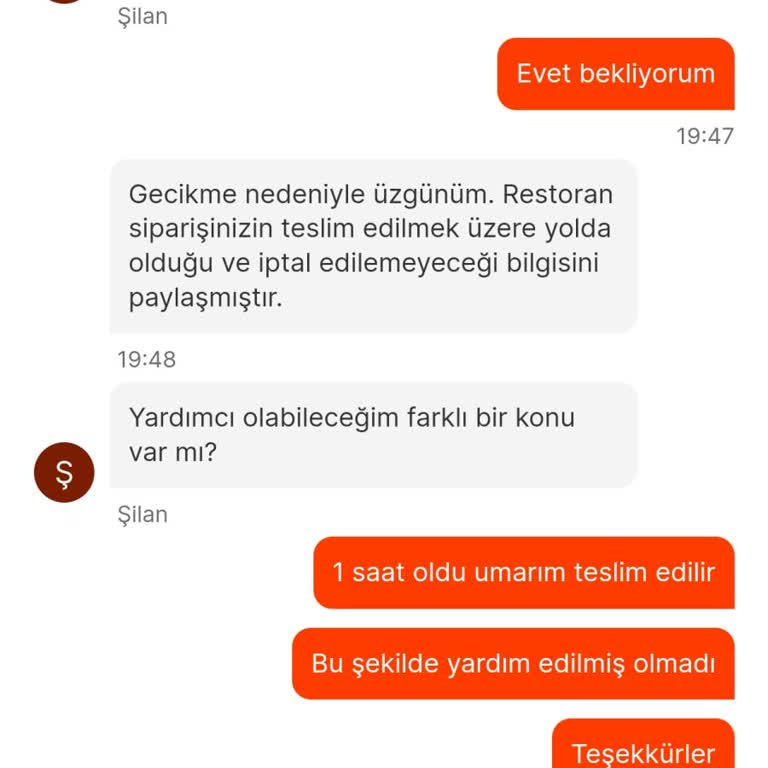 Migros Yemek Canlı Yardım Etkisizliği
