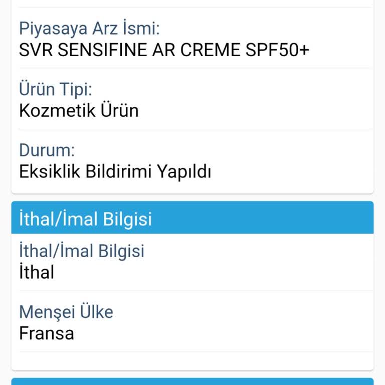 Laboratoire SVR Svr Markası Uts De Eksiklik Bildirimi Yapıldı İbaresi
