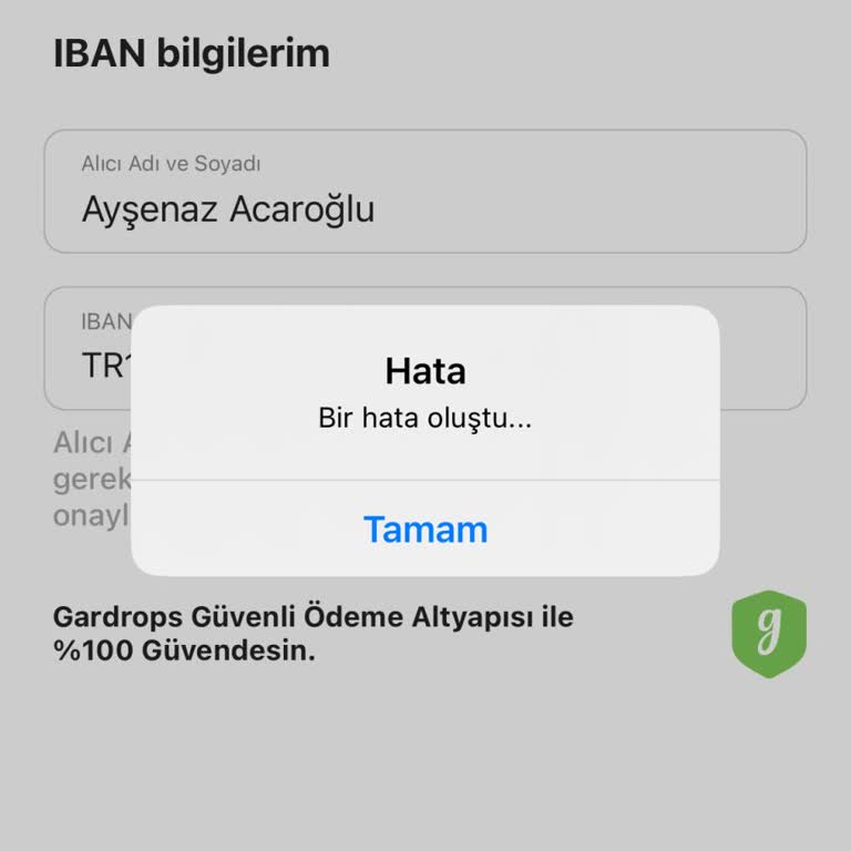 Gardrops Para Çekme Hatası