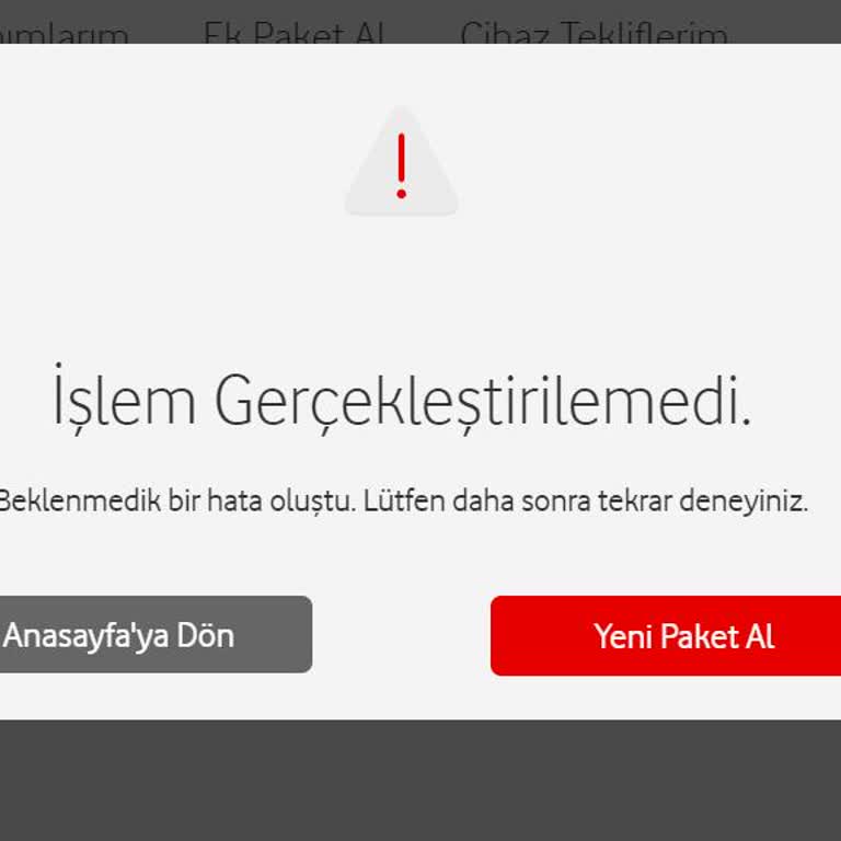 Vodafone Ek Paket Alamıyorum