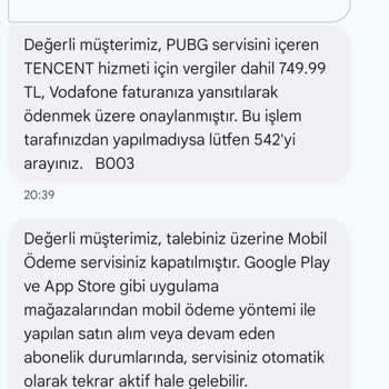 Vodafone Benim İznim Dışında Oyun Satın Alınmış Haberim Yok Ben Değilim