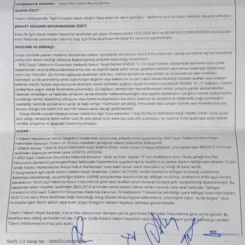 Tuba Mutioğlu Tüketici Hakem Heyeti Kararı Çıktı Paramı İade Edin