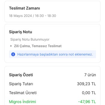 Migros Teslim Edilmeyen Ama Teslim Edildi Girilen Sipariş