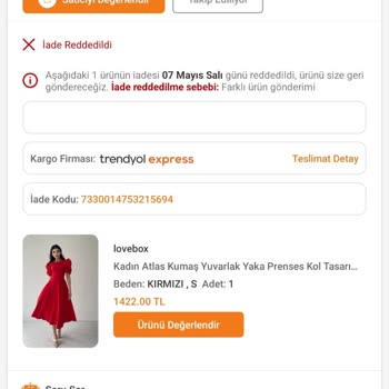 Trendyol Ürün İadesi Şikayeti