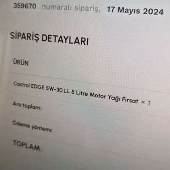 Sanal Yağ Market Yanlış Ürün Gönderimi Ve Eksik Yağ Teslimatı