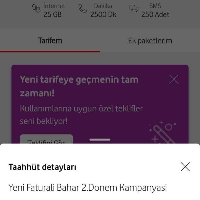 Vodafone Yanıltıcı Bildirimle Tarife Değişimi