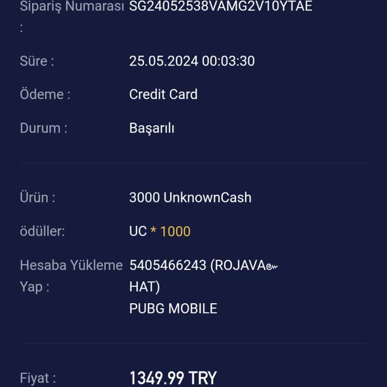 Midasbuy Yanlış Hesaba Uc Gitti