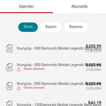 Vodafone Mobil Ödeme De Ödenmeyen Ödemeyi Faturama Yansıtıldı.