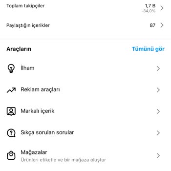 Instagram Başarılar Kısmı Görünmüyor