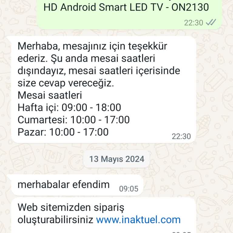 İnaktuel.com'dan Aldığım TV Teslim Edilmiyor Ve Telefonlara Cevap Verilmiyor