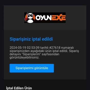 Oyunexe İade Parası Gelmedi.