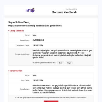 N11 Ödeme Sorunu Ürün Gelmedi