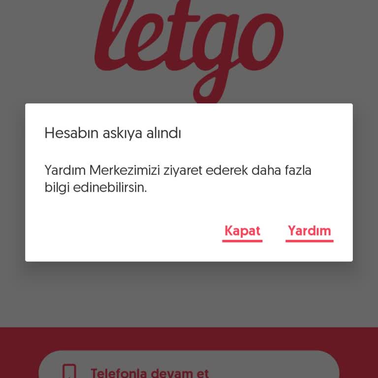 Letgo Hesap Askıya Alındı