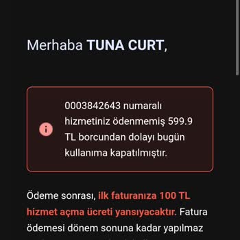 TurkNet Fatura Gecikmesi, Gereksiz Hizmet Kapatma Cezası.