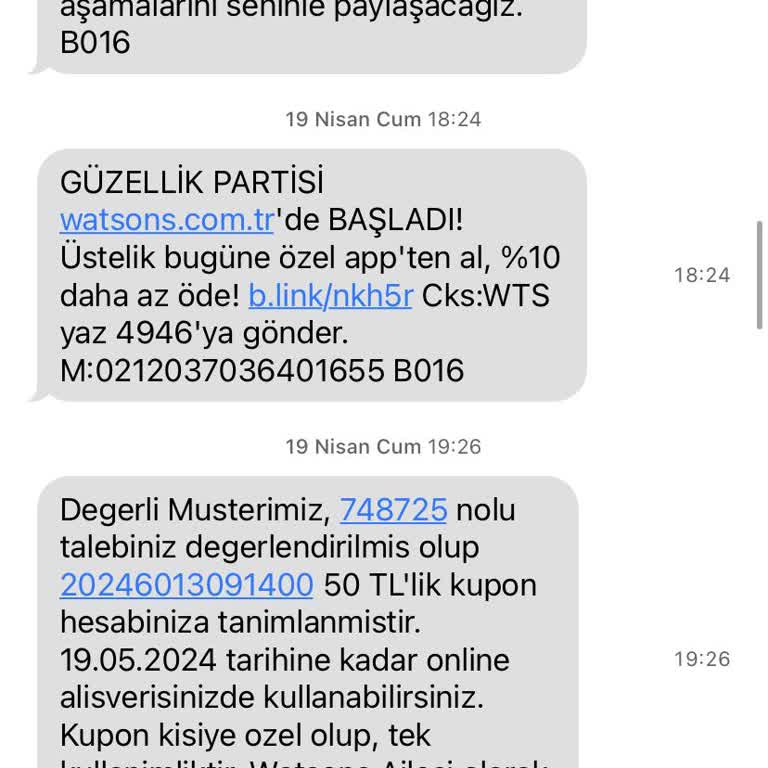 Watsons Tıkla Gel Al Hazır Değil