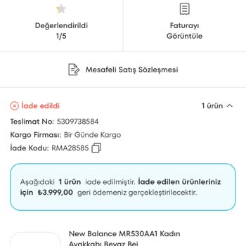 A101 Siparişimi Kaybetti. İademi Yapmıyor.