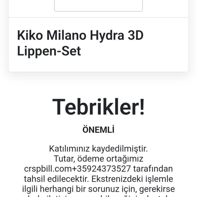 Kiko Milano Grwowprize.com Sahte Hesap