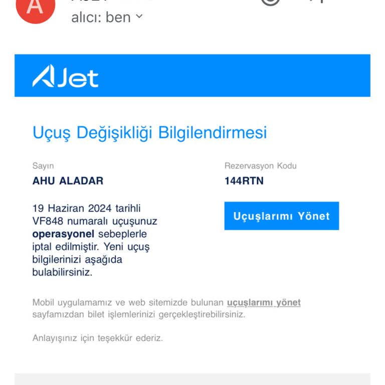 Ajet Havayolları İle Yaşadığım Uçuş Ve İade Sorunları